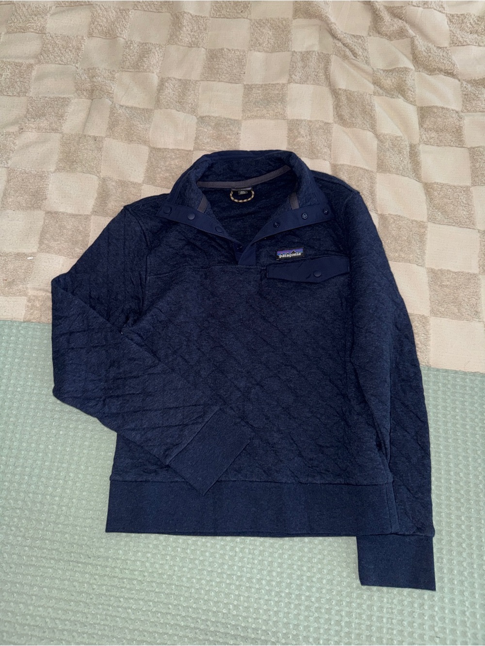 NWOT Patagonia organic cotton quilted snap-collar pullover size XXS